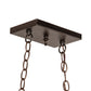 Meyda Lighting Eagle at Sunset 39" 3-Light Mahogany Bronze Island Pendant Light With Multi-Colored Shade Glass