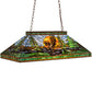 Meyda Lighting Eagle at Sunset 39" 3-Light Mahogany Bronze Island Pendant Light With Multi-Colored Shade Glass