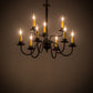 Meyda Lighting Ean 22" 9-Light Blackwash Chandelier With Ivory Faux Candlelight