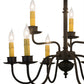 Meyda Lighting Ean 22" 9-Light Blackwash Chandelier With Ivory Faux Candlelight