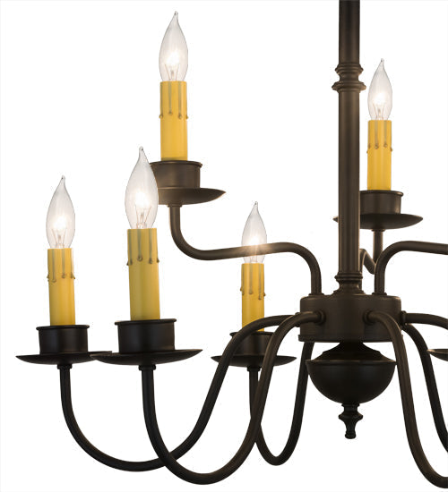 Meyda Lighting Ean 22" 9-Light Blackwash Chandelier With Ivory Faux Candlelight