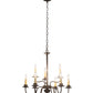 Meyda Lighting Ean 24" 9-Light 2-Tier Mahogany Bronze Chandelier With Ivory Faux Candlelight