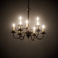 Meyda Lighting Ean 24" 9-Light 2-Tier Mahogany Bronze Chandelier With Ivory Faux Candlelight