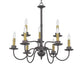 Meyda Lighting Ean 24" 9-Light 2-Tier Mahogany Bronze Chandelier With Ivory Faux Candlelight