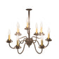 Meyda Lighting Ean 24" 9-Light 2-Tier Mahogany Bronze Chandelier With Ivory Faux Candlelight
