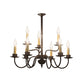Meyda Lighting Ean 24" 9-Light 2-Tier Mahogany Bronze Chandelier With Ivory Faux Candlelight
