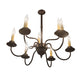 Meyda Lighting Ean 24" 9-Light 2-Tier Mahogany Bronze Chandelier With Ivory Faux Candlelight