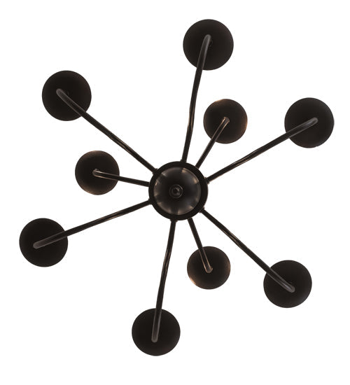 Meyda Lighting Ean 24" 9-Light 2-Tier Mahogany Bronze Chandelier With Ivory Faux Candlelight