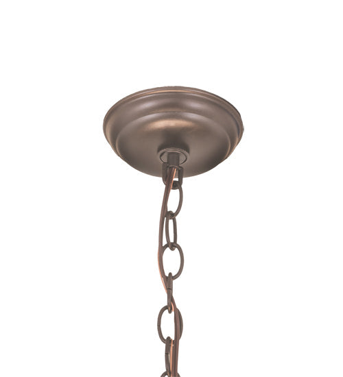 Meyda Lighting Ean 24" 9-Light 2-Tier Mahogany Bronze Chandelier With Ivory Faux Candlelight