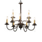 Meyda Lighting Ean 24" 9-Light 2-Tier Mahogany Bronze Chandelier With Ivory Faux Candlelight
