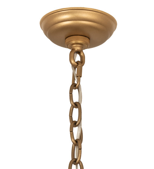 Meyda Lighting Ean 42" 12-Light 2-Tier Gold Metallic Chandelier With Ivory Faux Candlelight