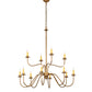 Meyda Lighting Ean 42" 12-Light 2-Tier Gold Metallic Chandelier With Ivory Faux Candlelight