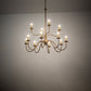 Meyda Lighting Ean 42" 12-Light 2-Tier Gold Metallic Chandelier With Ivory Faux Candlelight