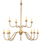 Meyda Lighting Ean 42" 12-Light 2-Tier Gold Metallic Chandelier With Ivory Faux Candlelight