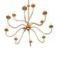 Meyda Lighting Ean 42" 12-Light 2-Tier Gold Metallic Chandelier With Ivory Faux Candlelight