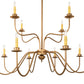 Meyda Lighting Ean 42" 12-Light 2-Tier Gold Metallic Chandelier With Ivory Faux Candlelight