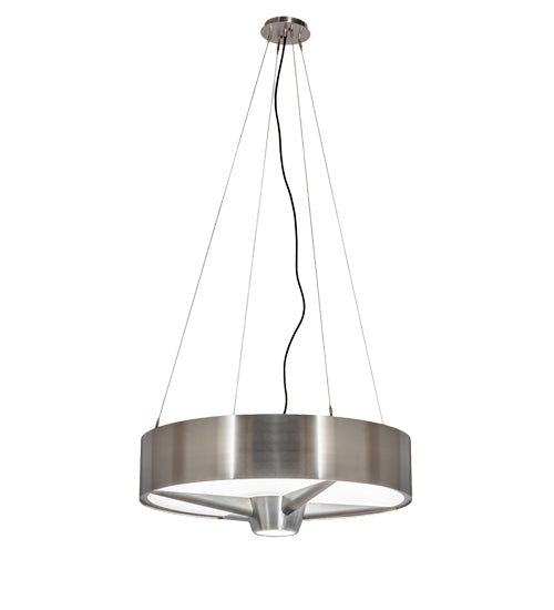 Meyda Lighting Earheart 36" LED Brushed Stainless Steel Pendant Light With White Statuario Idalight Shade