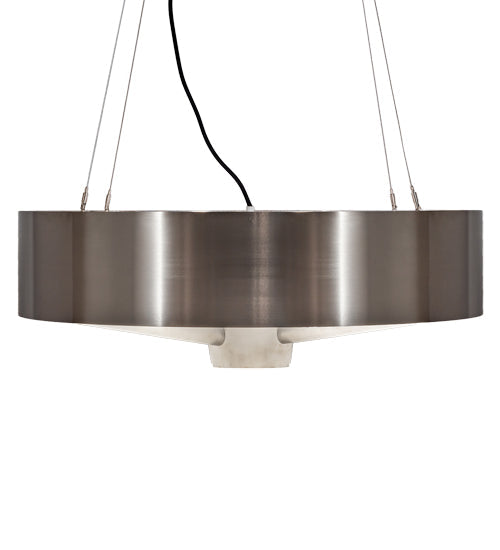 Meyda Lighting Earheart 36" LED Brushed Stainless Steel Pendant Light With White Statuario Idalight Shade