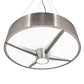 Meyda Lighting Earheart 36" LED Brushed Stainless Steel Pendant Light With White Statuario Idalight Shade