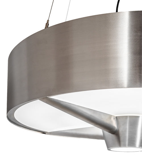 Meyda Lighting Earheart 36" LED Brushed Stainless Steel Pendant Light With White Statuario Idalight Shade