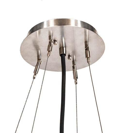 Meyda Lighting Earheart 36" LED Brushed Stainless Steel Pendant Light With White Statuario Idalight Shade