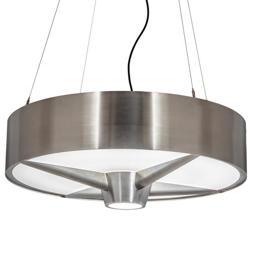 Meyda Lighting Earheart 36" LED Brushed Stainless Steel Pendant Light With White Statuario Idalight Shade