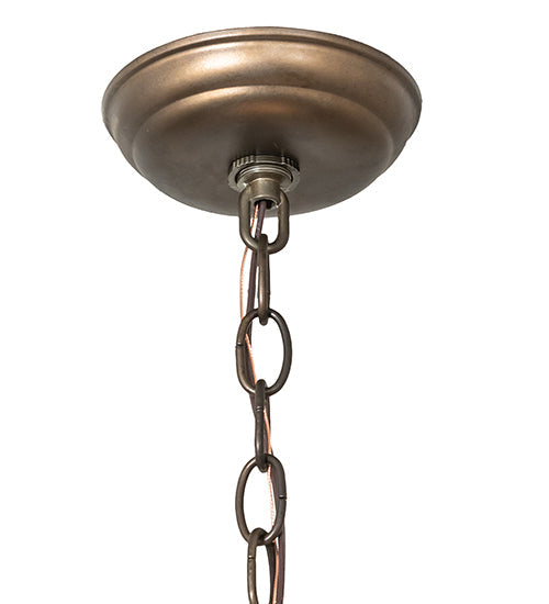 Meyda Lighting Earl 28" 9-Light Antique Copper Chandelier With Ivory Faux Candlelight