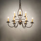 Meyda Lighting Earl 28" 9-Light Antique Copper Chandelier With Ivory Faux Candlelight