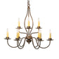 Meyda Lighting Earl 28" 9-Light Antique Copper Chandelier With Ivory Faux Candlelight