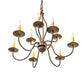 Meyda Lighting Earl 28" 9-Light Antique Copper Chandelier With Ivory Faux Candlelight