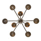 Meyda Lighting Earl 28" 9-Light Antique Copper Chandelier With Ivory Faux Candlelight