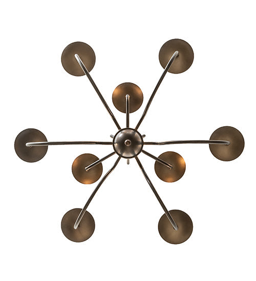 Meyda Lighting Earl 28" 9-Light Antique Copper Chandelier With Ivory Faux Candlelight