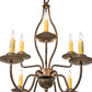 Meyda Lighting Earl 28" 9-Light Antique Copper Chandelier With Ivory Faux Candlelight