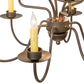 Meyda Lighting Earl 28" 9-Light Antique Copper Chandelier With Ivory Faux Candlelight