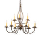 Meyda Lighting Earl 28" 9-Light Antique Copper Chandelier With Ivory Faux Candlelight