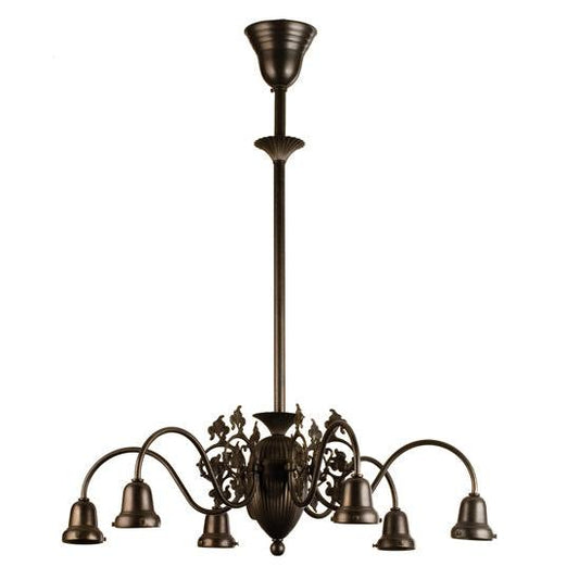 Meyda Lighting Early Electric 27" 6-Light Craftsman Brown Chandelier