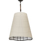 Meyda Lighting Earzz 22" 3-Light Oil Rubbed Bronze Pendant Light With Beige Textrene Shade