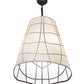 Meyda Lighting Earzz 22" 3-Light Oil Rubbed Bronze Pendant Light With Beige Textrene Shade