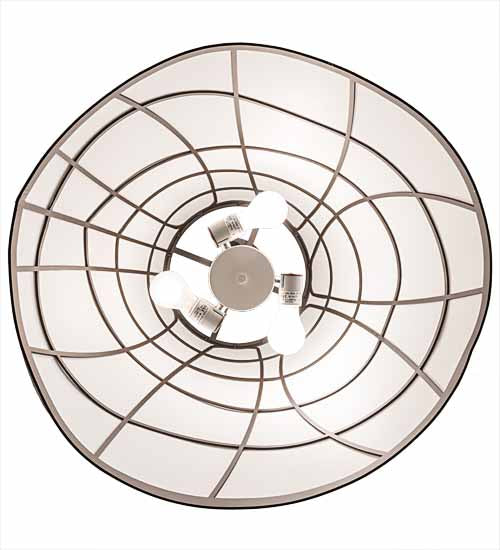 Meyda Lighting Earzz 22" 3-Light Oil Rubbed Bronze Pendant Light With Beige Textrene Shade