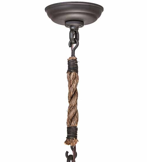 Meyda Lighting Earzz 22" 3-Light Oil Rubbed Bronze Pendant Light With Beige Textrene Shade
