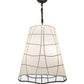 Meyda Lighting Earzz 22" 3-Light Oil Rubbed Bronze Pendant Light With Beige Textrene Shade