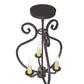 Meyda Lighting Easton 12" 3-Light Black Satin Wrought Iron Flush Mount Light With Ivory Faux Candlelight