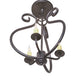 Meyda Lighting Easton 12" 3-Light Black Satin Wrought Iron Flush Mount Light With Ivory Faux Candlelight