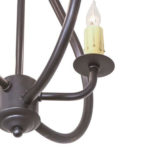 Meyda Lighting Easton 12" 3-Light Black Satin Wrought Iron Flush Mount Light With Ivory Faux Candlelight