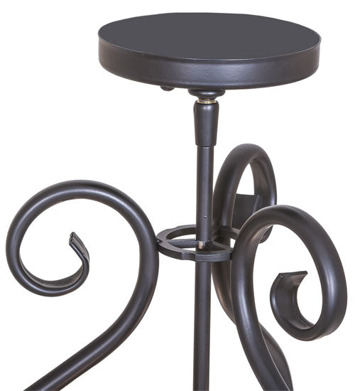 Meyda Lighting Easton 12" 3-Light Black Satin Wrought Iron Flush Mount Light With Ivory Faux Candlelight