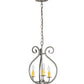 Meyda Lighting Easton 12" 3-Light Blackened Pewter Pendant Light With Ivory Faux Candlelight