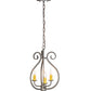 Meyda Lighting Easton 12" 3-Light Blackened Pewter Pendant Light With Ivory Faux Candlelight