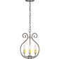Meyda Lighting Easton 12" 3-Light Blackened Pewter Pendant Light With Ivory Faux Candlelight