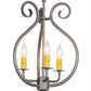 Meyda Lighting Easton 12" 3-Light Blackened Pewter Pendant Light With Ivory Faux Candlelight