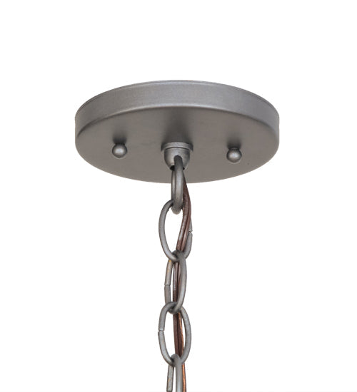 Meyda Lighting Easton 12" 3-Light Blackened Pewter Pendant Light With Ivory Faux Candlelight